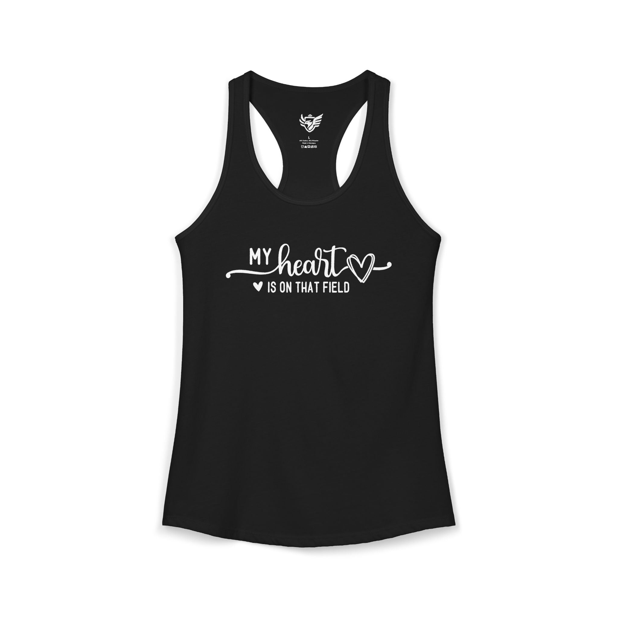 My Heart is on that Field Ideal Racerback Tank