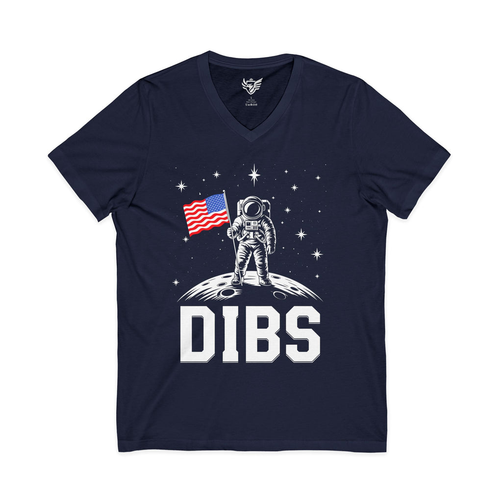DIBS on the Moon Jersey Short Sleeve V-Neck Tee