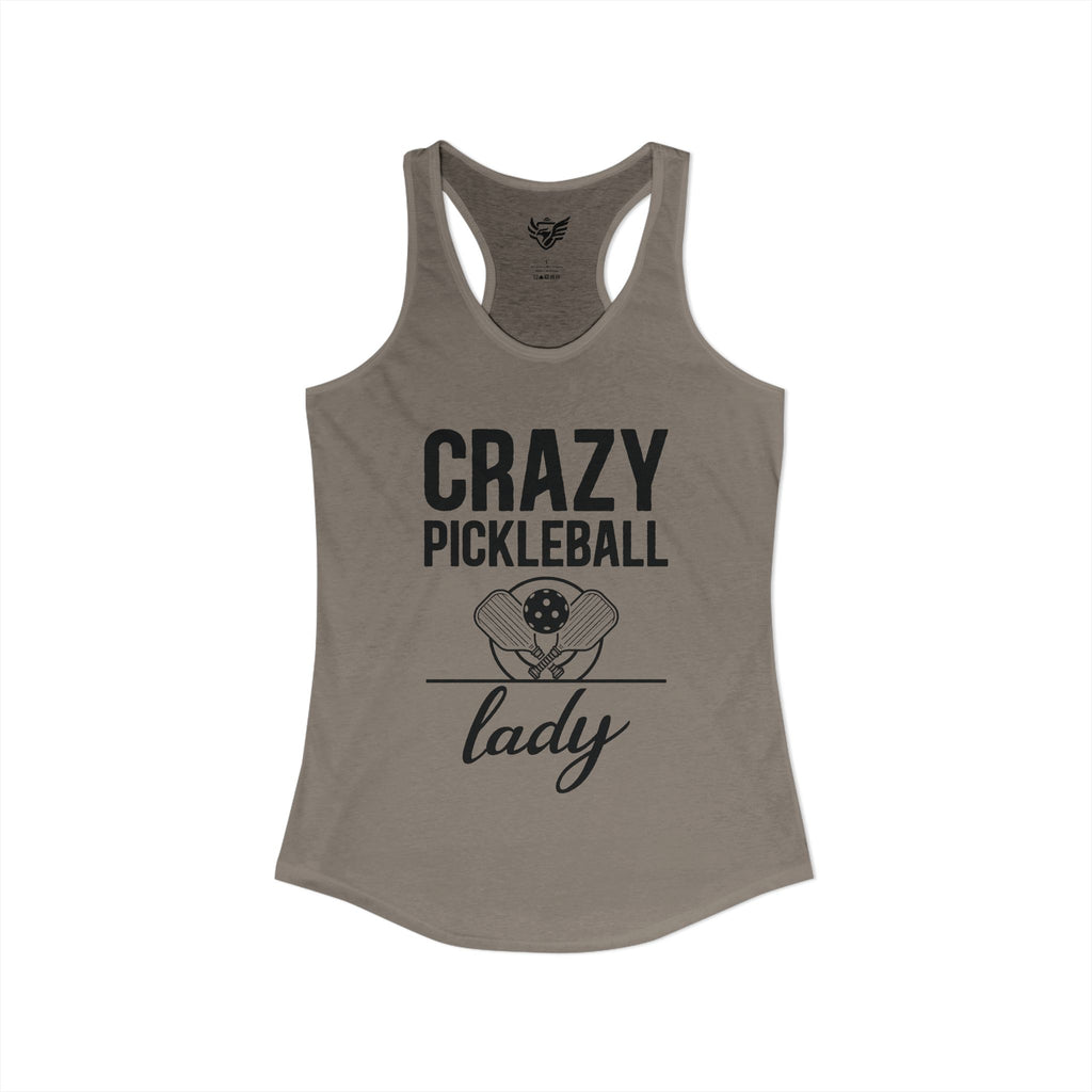 Crazy Pickleball Lady Ideal Racerback Tank