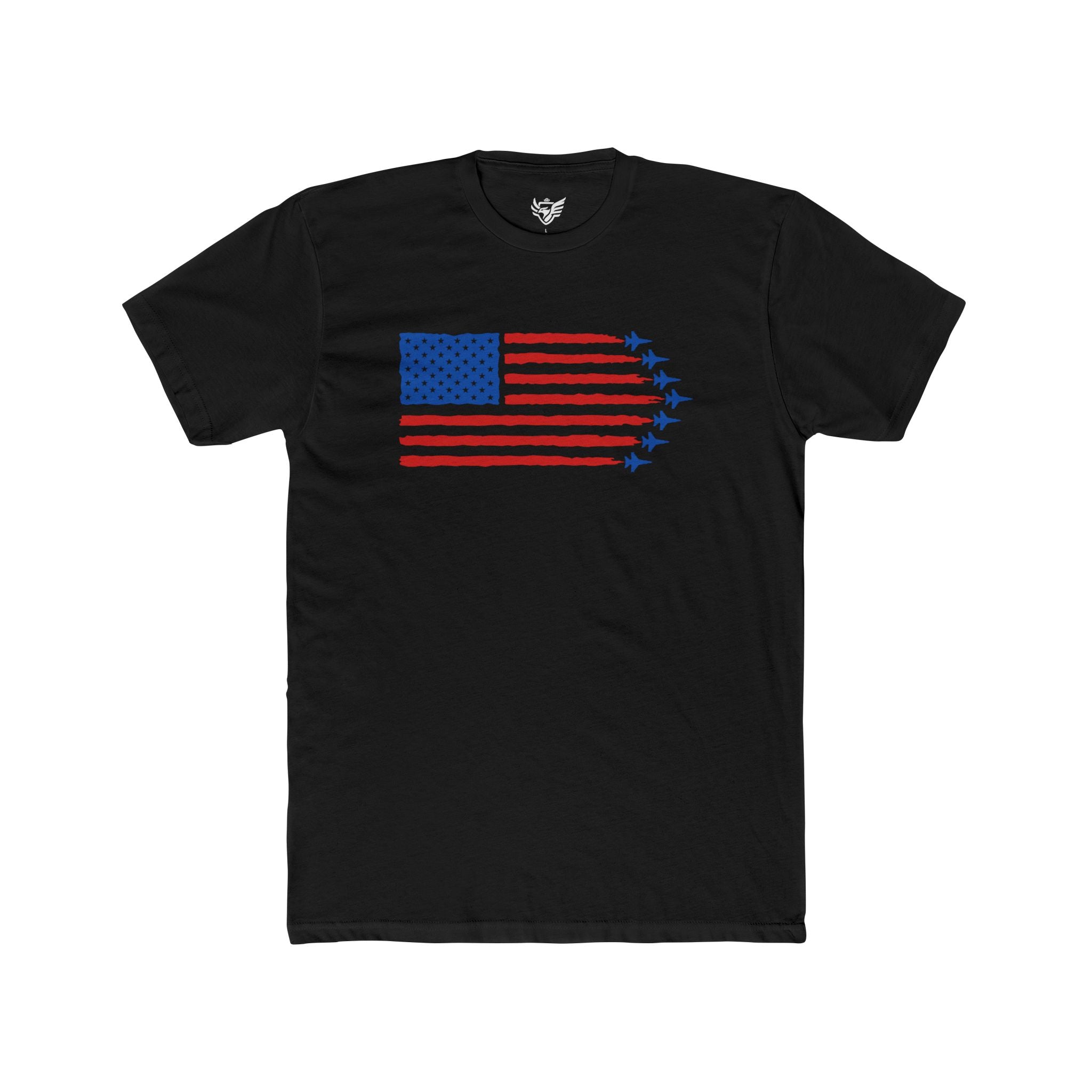 USA Jet Flag Cotton Crew Tee
