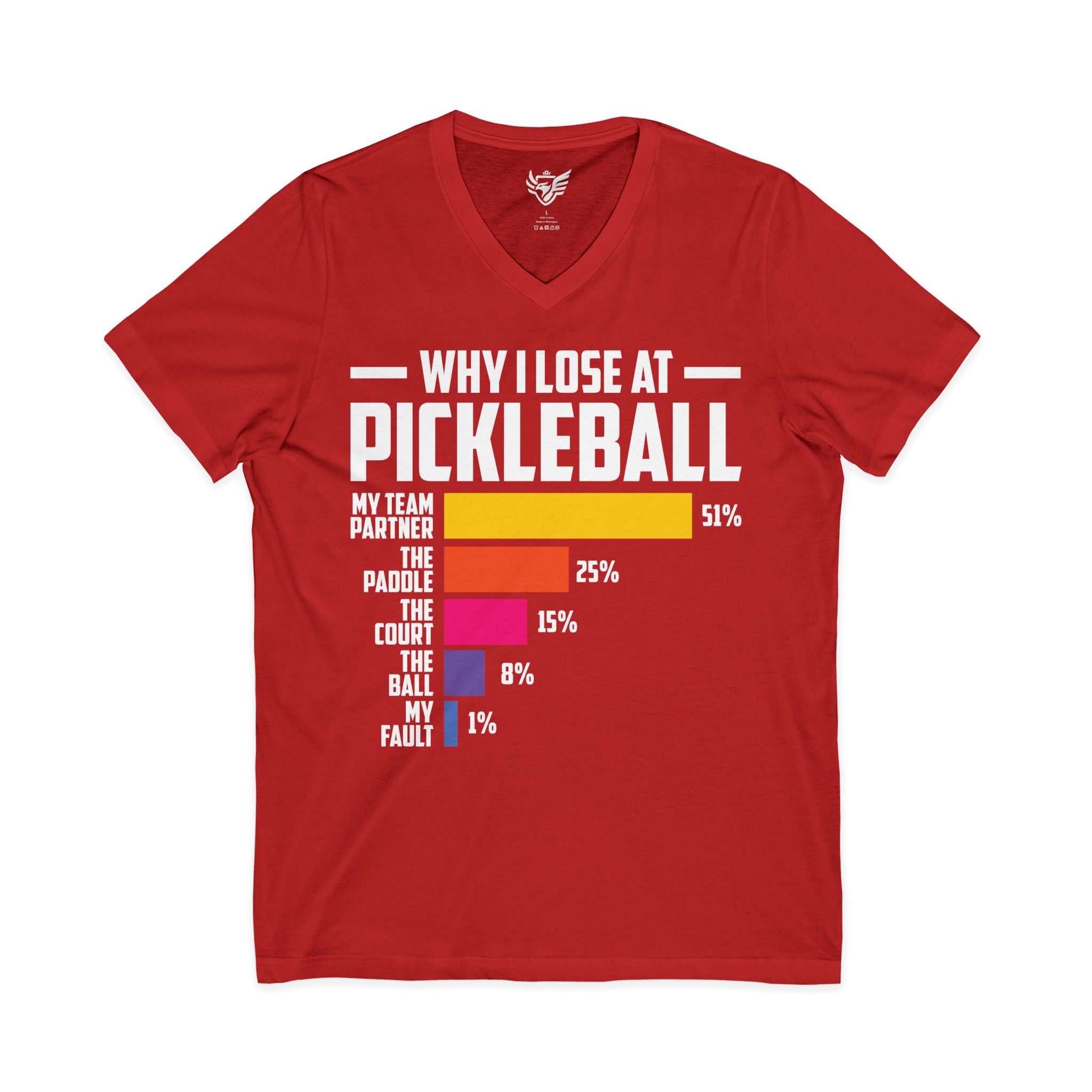 Why I Lose at Pickleball Jersey Short Sleeve V-Neck Tee