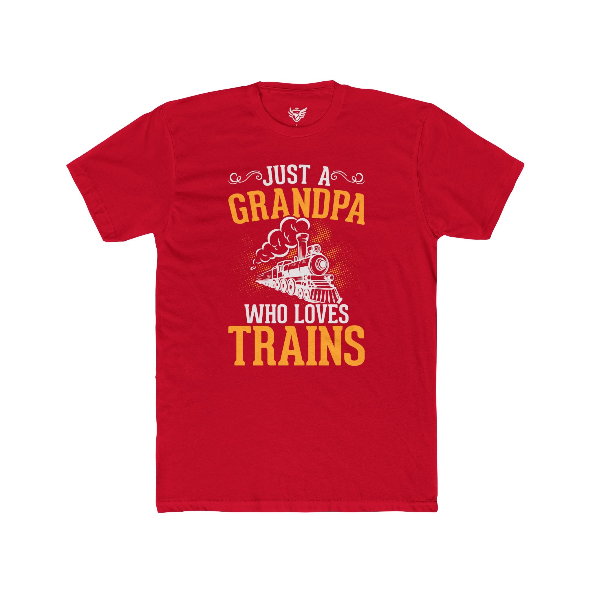 Train Lover Grandpa Cotton Crew Tee