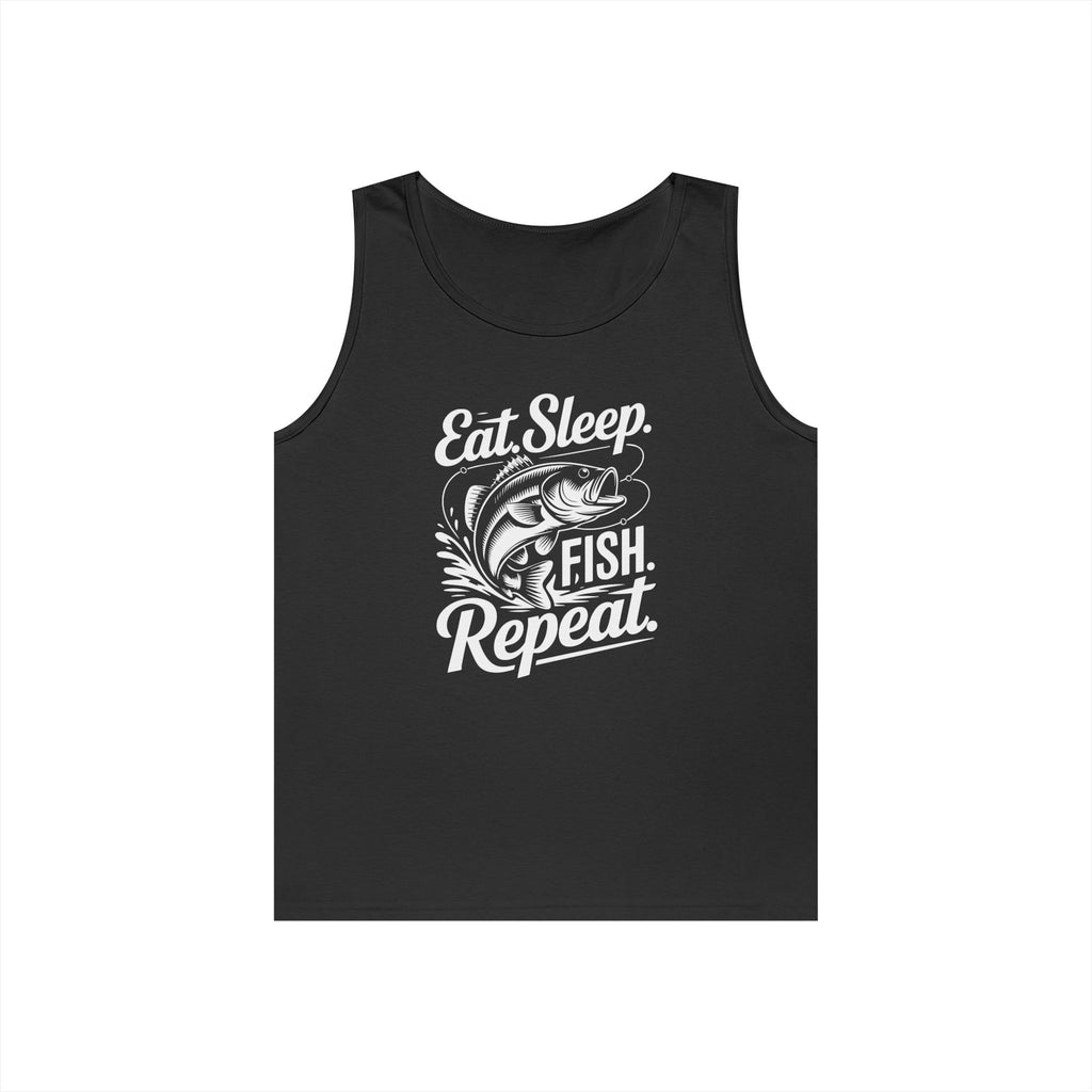Eat Sleep Fish Repeat Heavy Cotton Tank Top