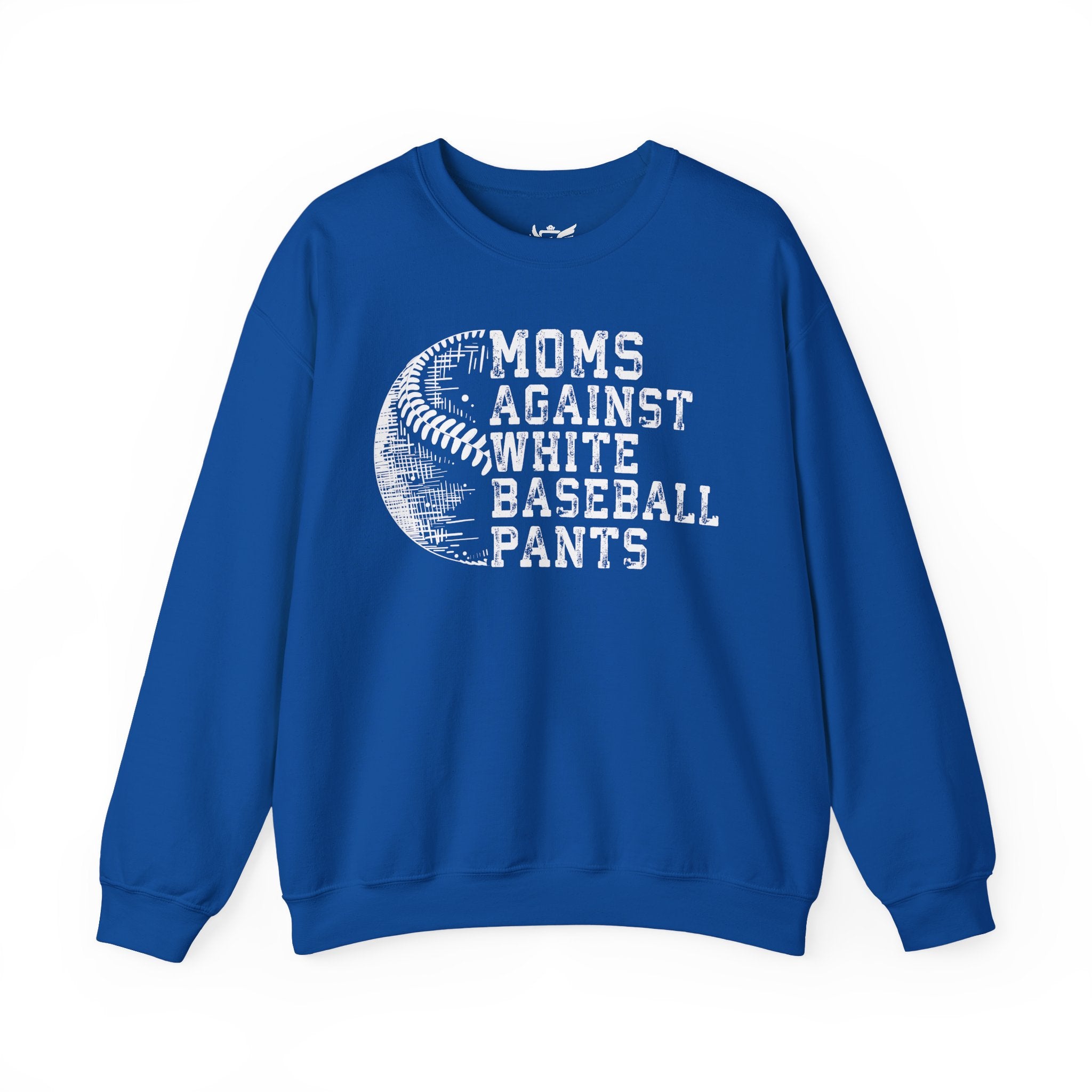 Mom's Against White Baseball Pants Heavy Blend™ Crewneck Sweatshirt