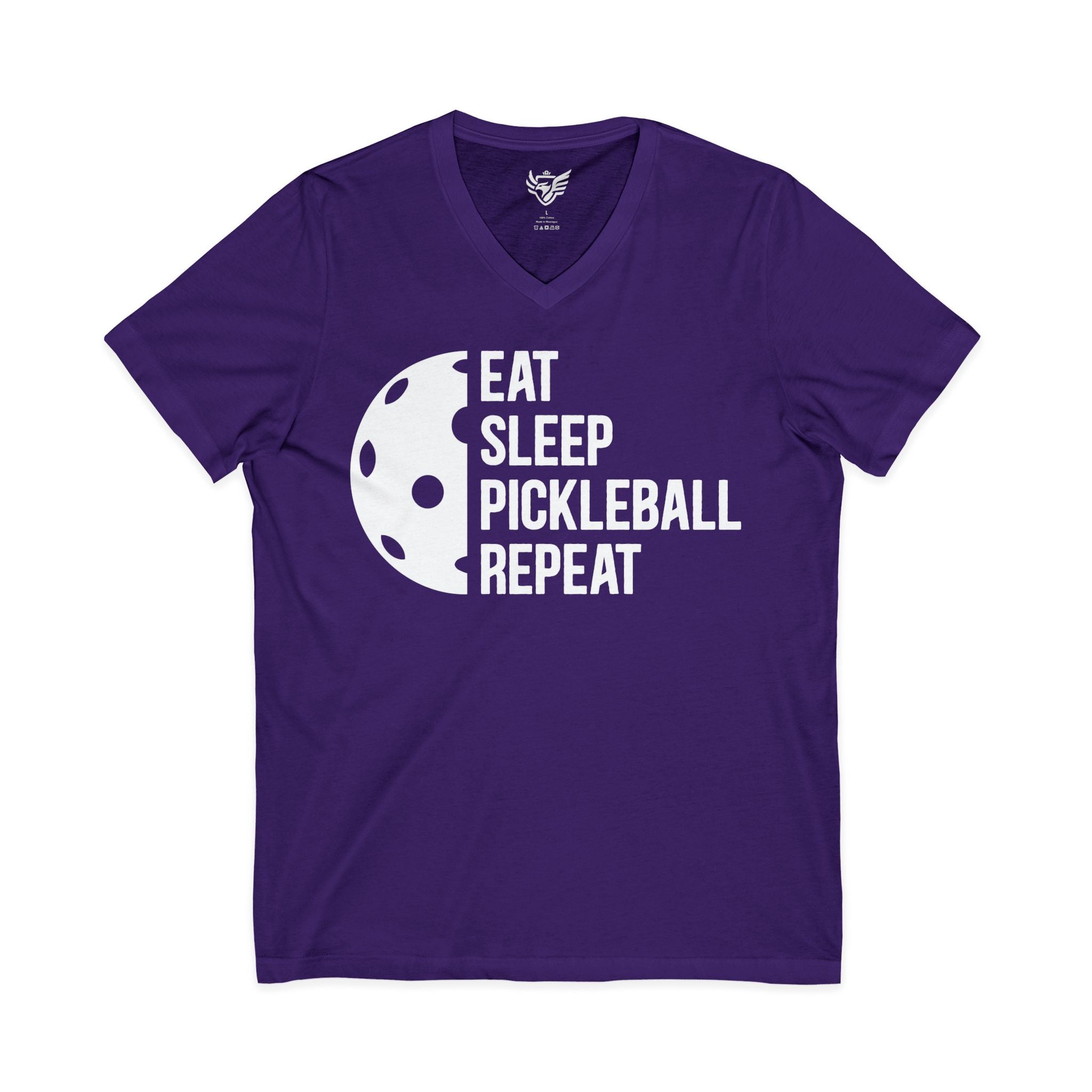 Eat Sleep Pickleball Repeat Jersey Short Sleeve V-Neck Tee