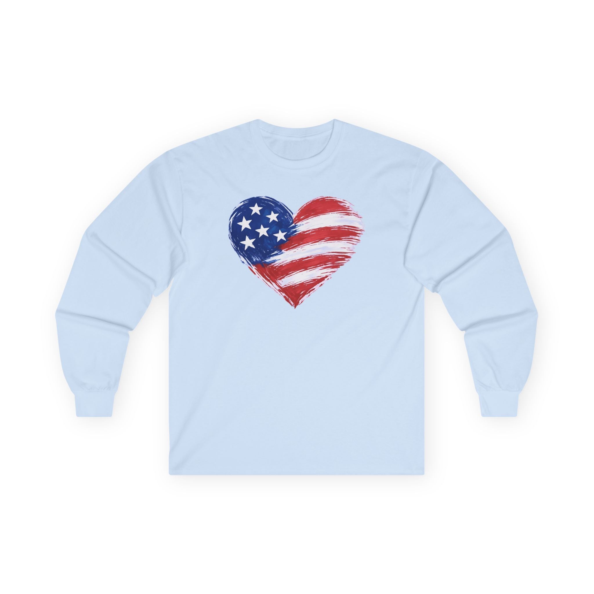 Heart Flag Cotton Long Sleeve Tee