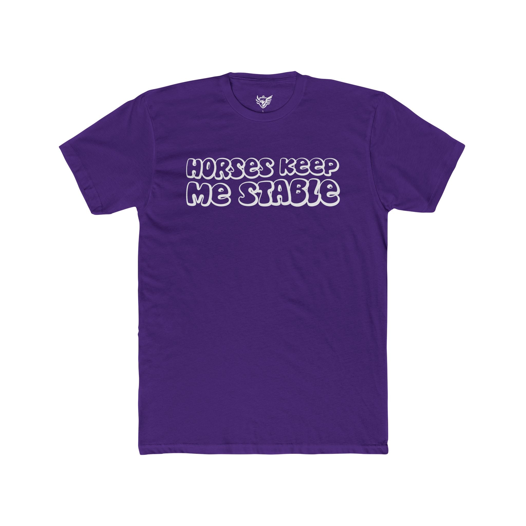 Horses Keep Me Stable Cotton Crew Tee