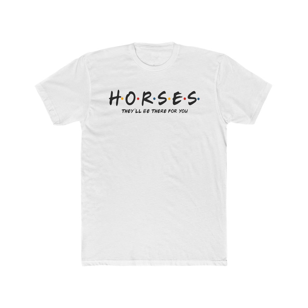 Horses, Friends Theme Cotton Crew Tee