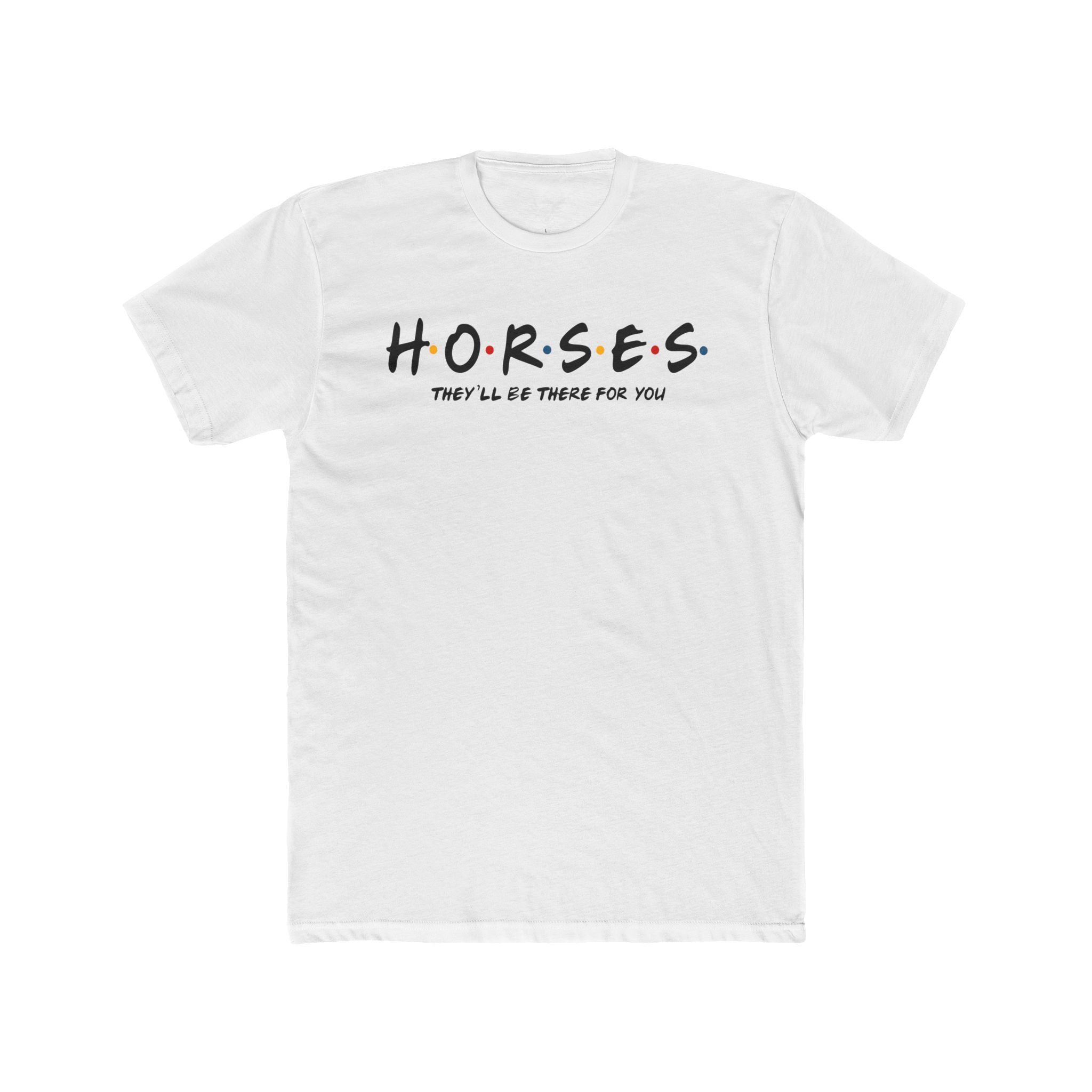Horses, Friends Theme Cotton Crew Tee