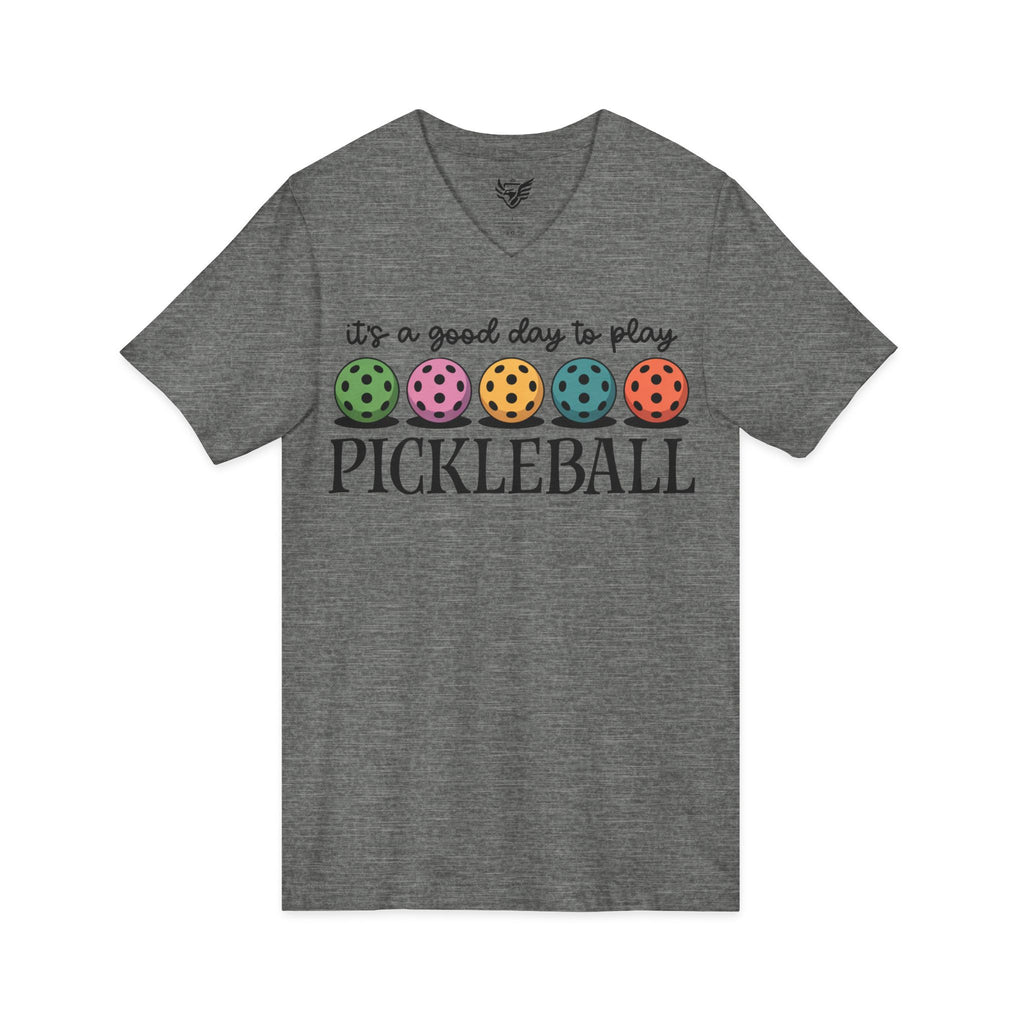 Good Day Pickleball Jersey Short Sleeve V-Neck Tee