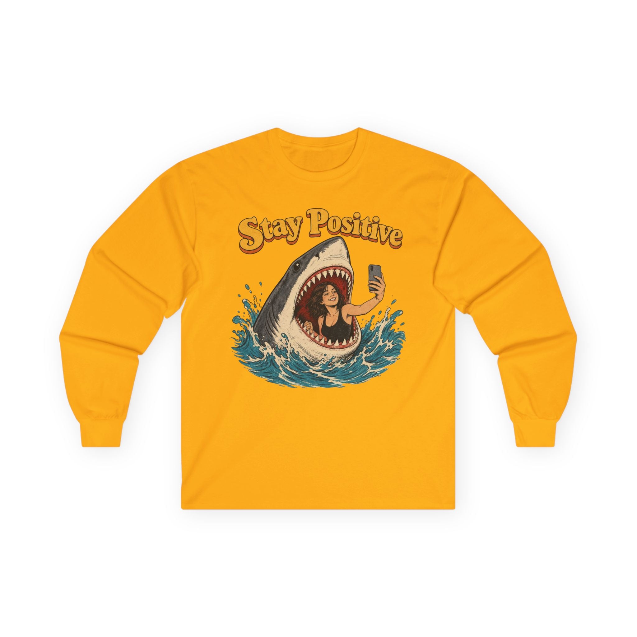 Stay Positive Cotton Long Sleeve Tee