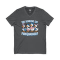 Firequackers Jersey Short Sleeve V-Neck Tee