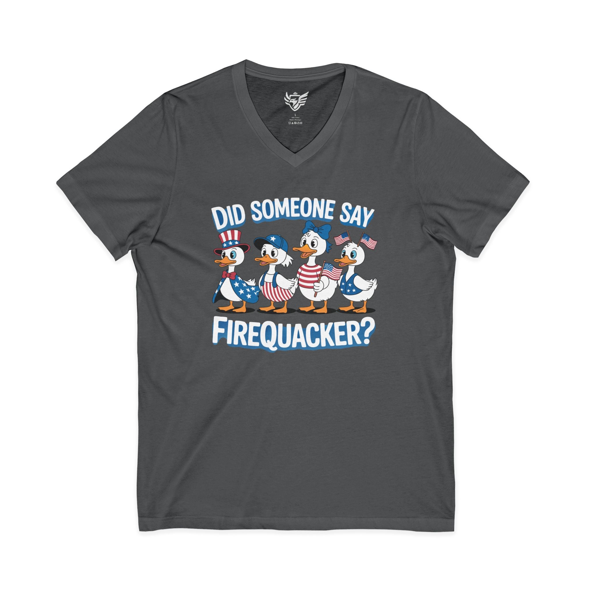 Firequackers Jersey Short Sleeve V-Neck Tee
