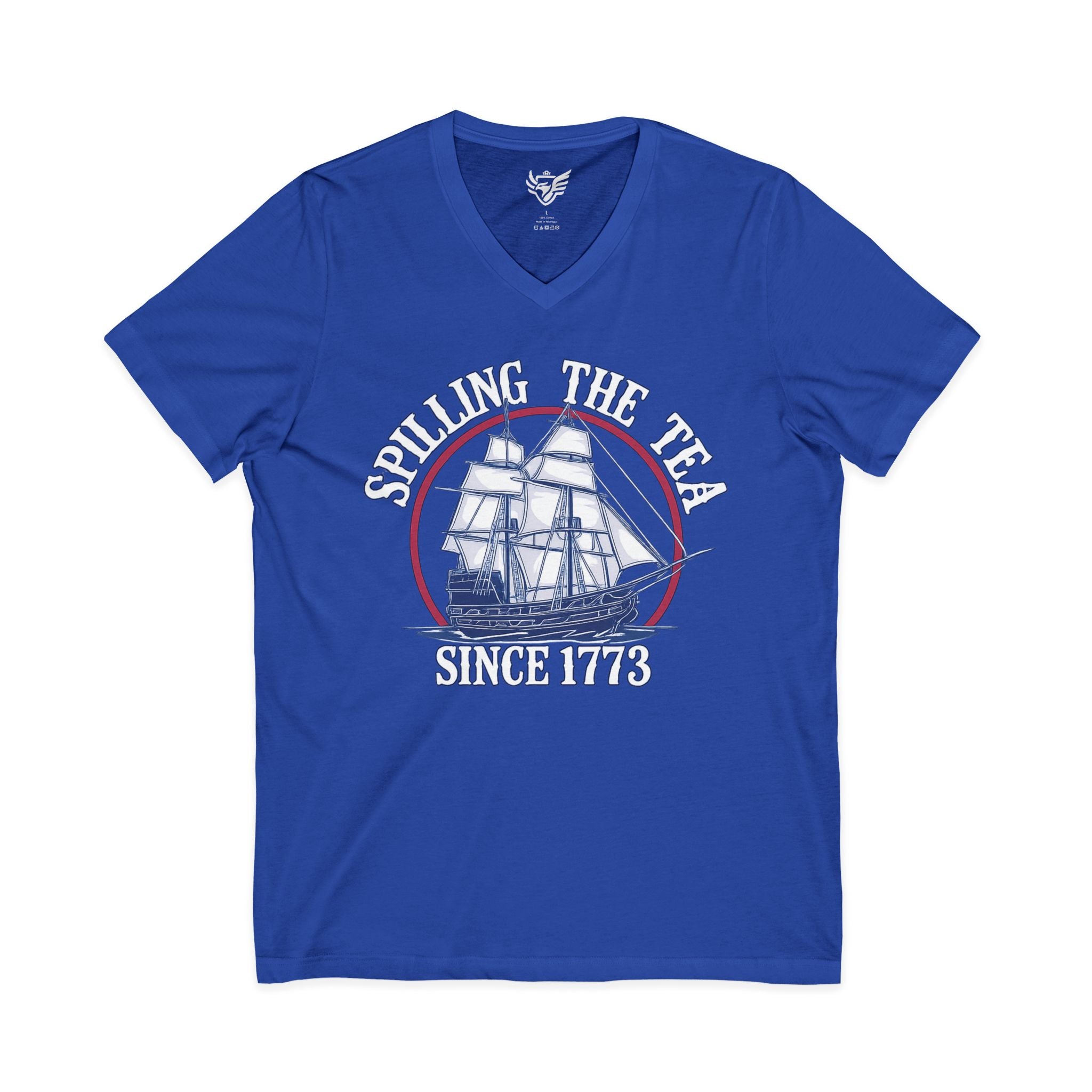 Spilling The Tea Jersey Short Sleeve V-Neck Tee