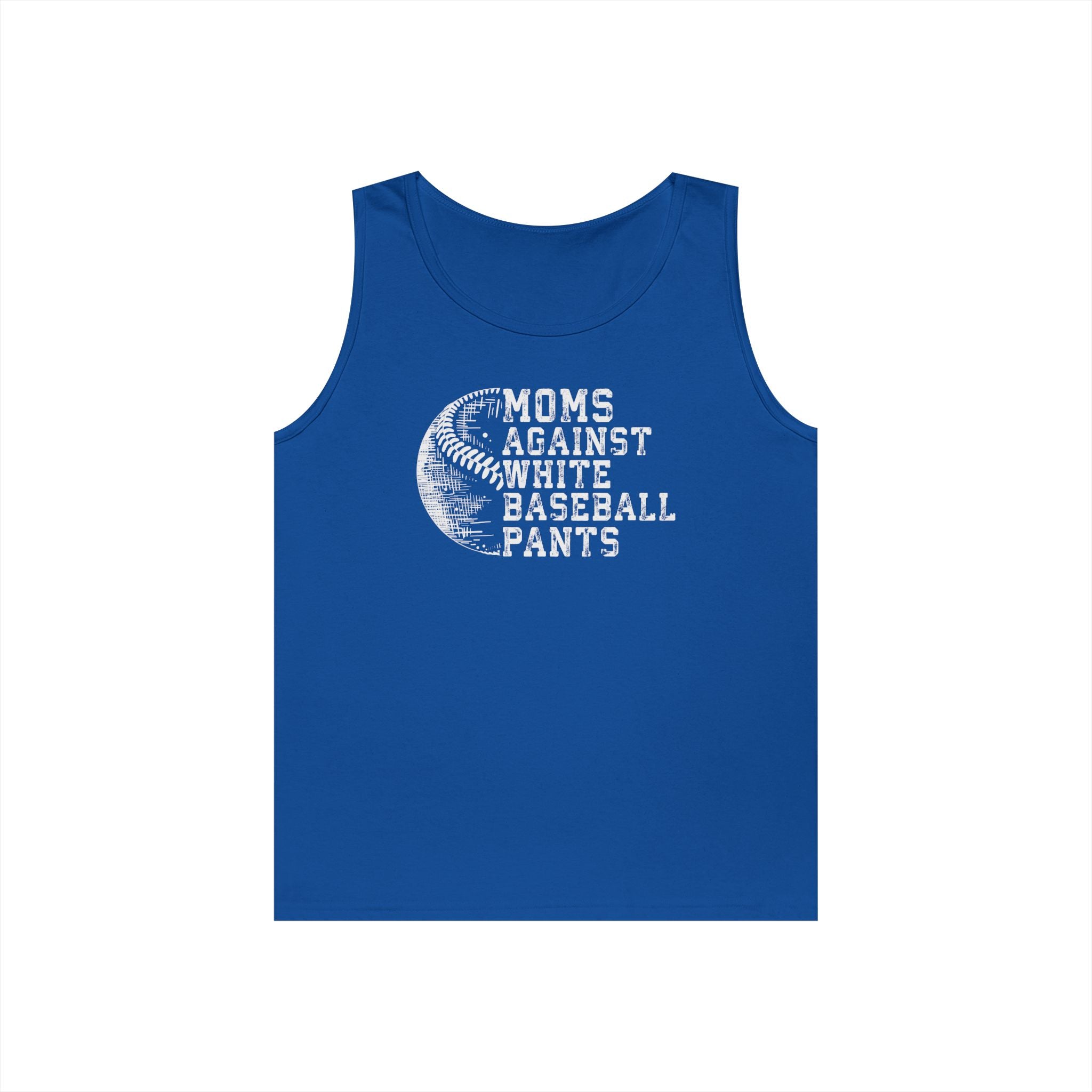 Mom's Against White Baseball Pants Heavy Cotton Tank Top