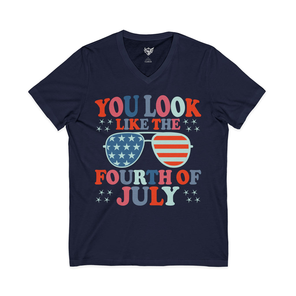 You Look Like Jersey Short Sleeve V-Neck Tee