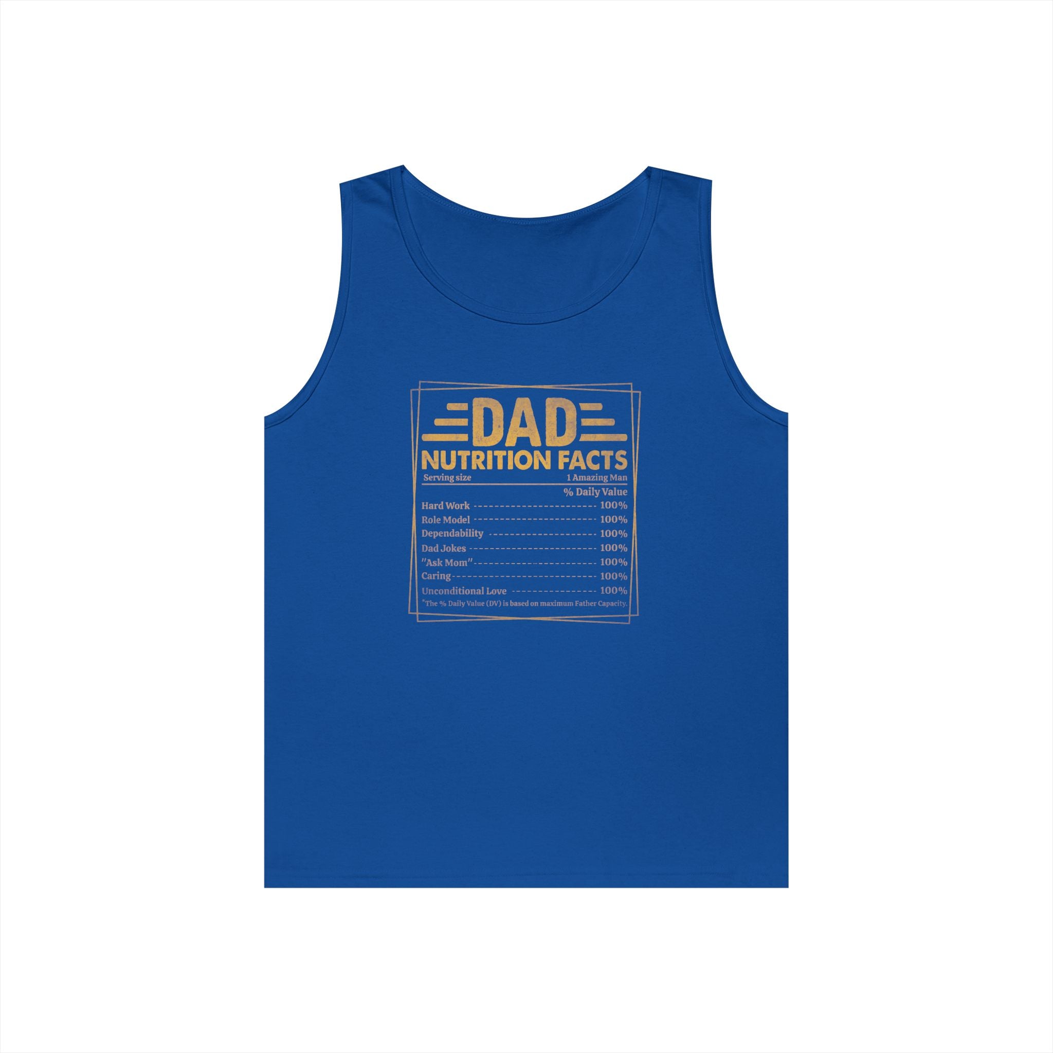 Dad Nutrition Facts Heavy Cotton Tank Top