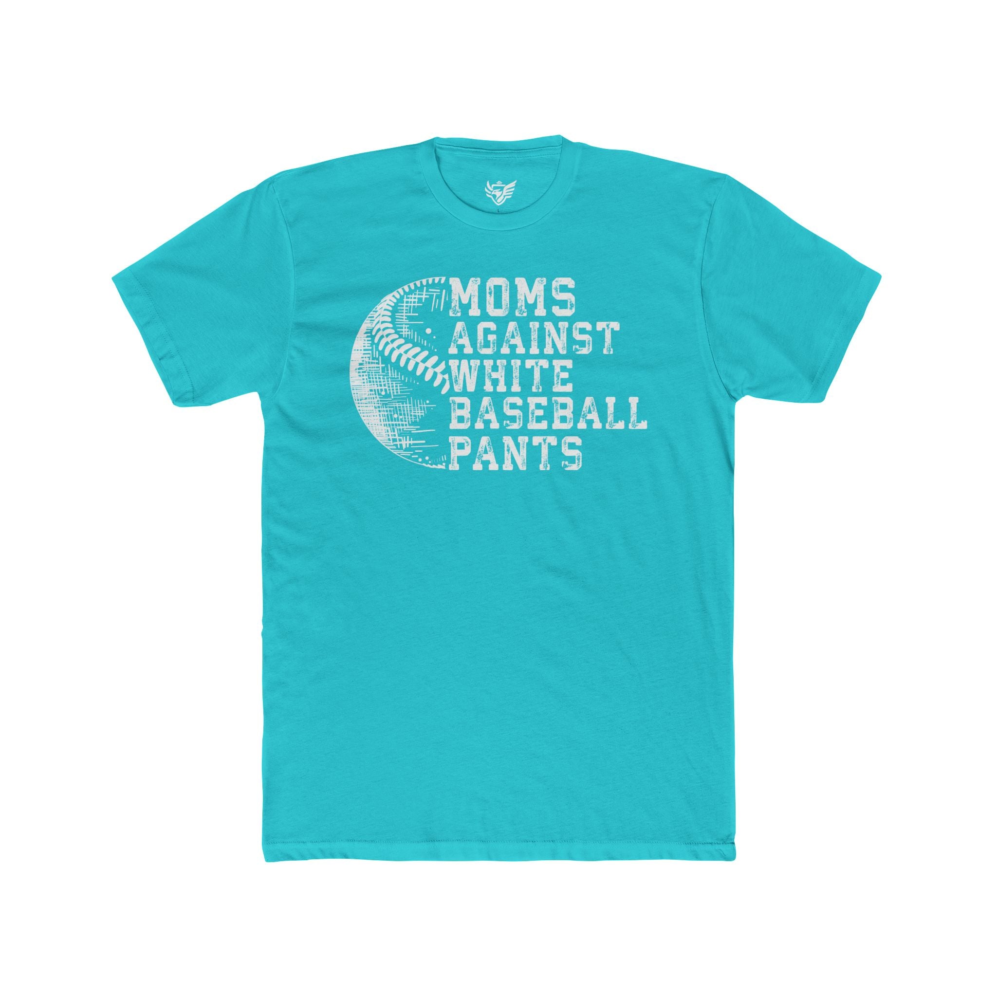 Mom's Against White Baseball Pants Cotton Crew Tee