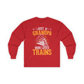 Train Lover Grandpa Cotton Long Sleeve Tee