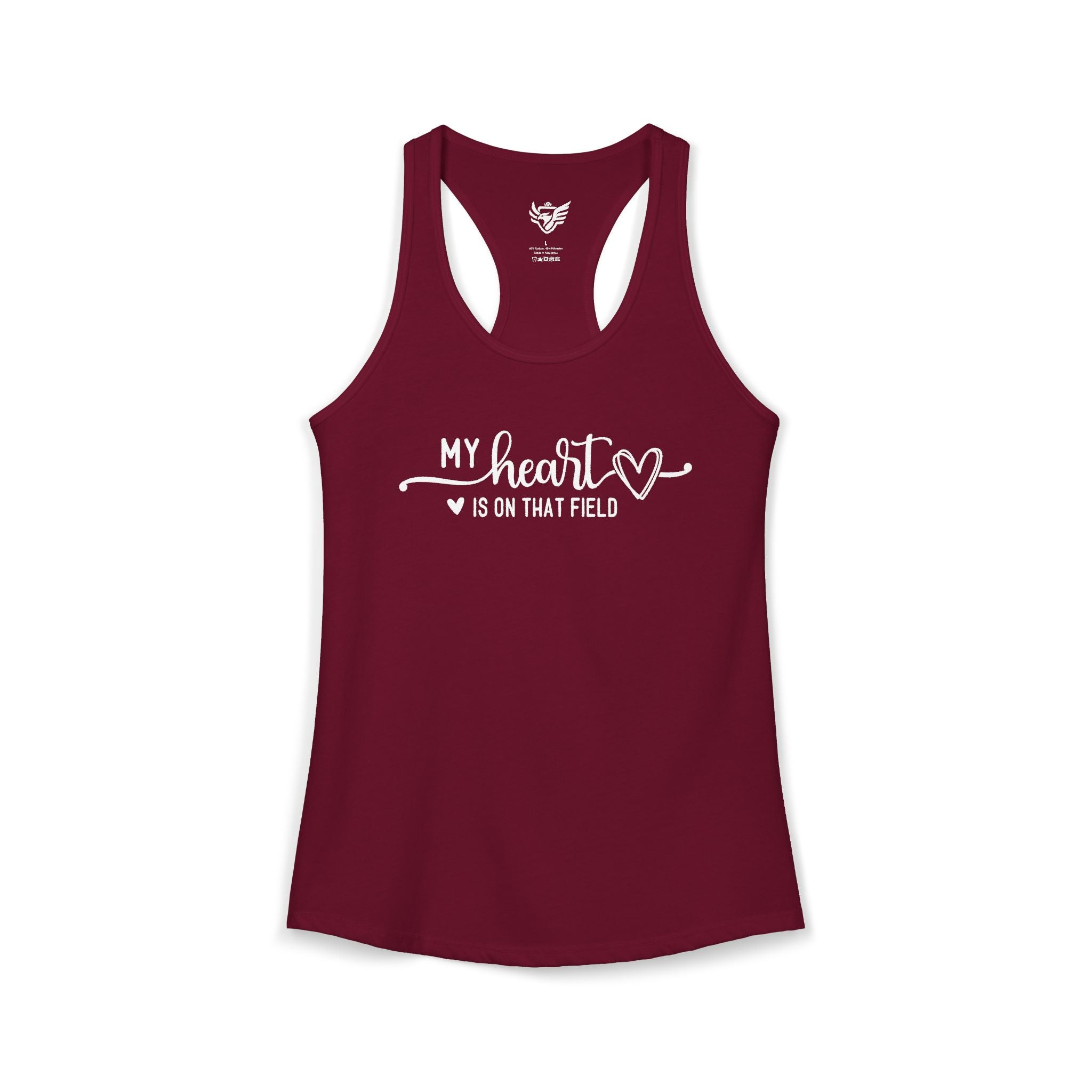 My Heart is on that Field Ideal Racerback Tank