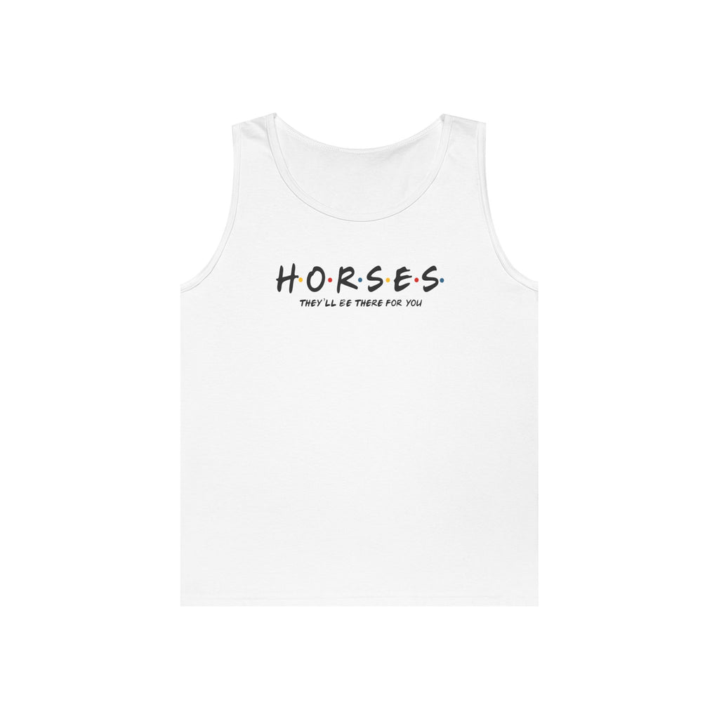 Horses, Friends Theme Heavy Cotton Tank Top