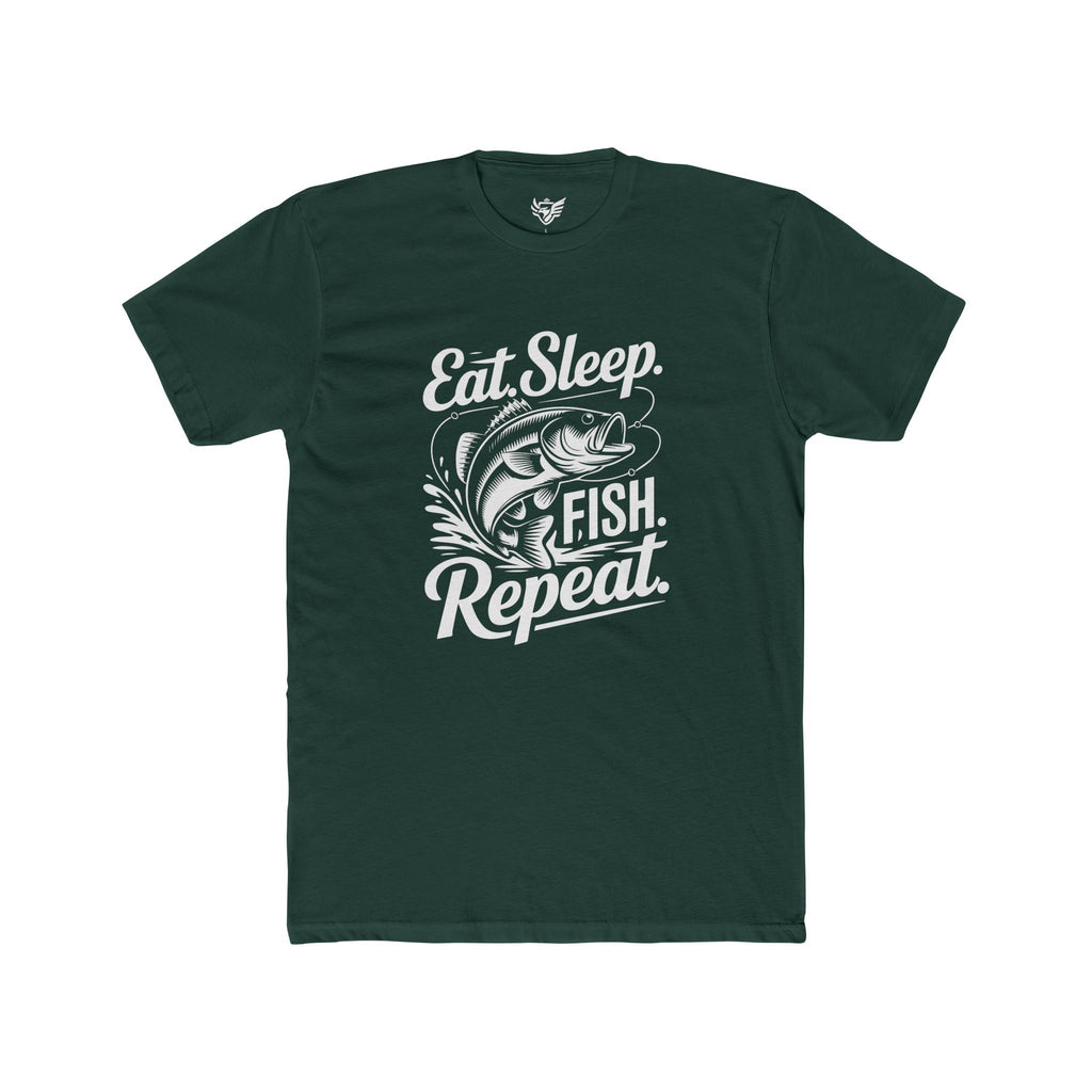 Eat Sleep Fish Repeat Cotton Crew Tee