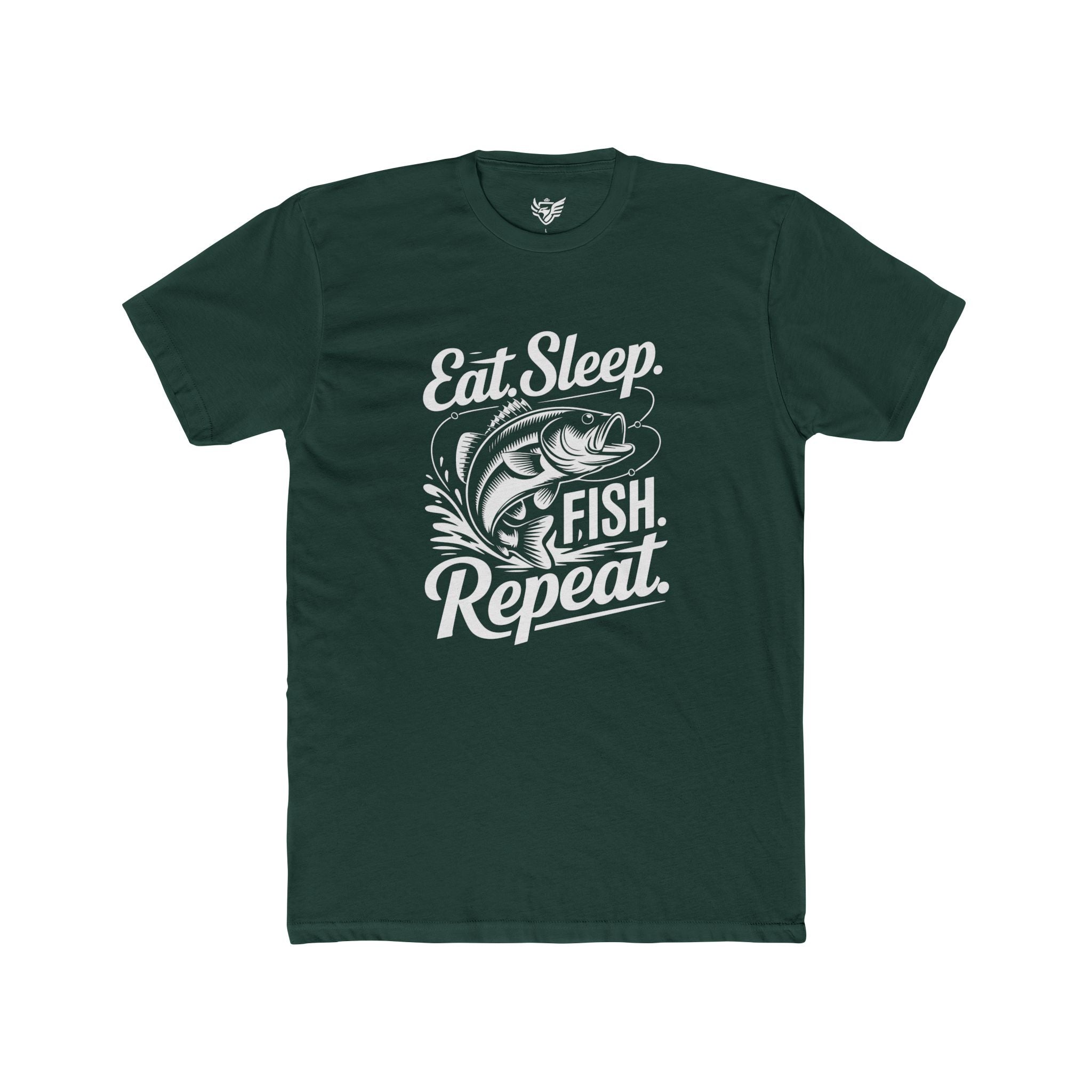 Eat Sleep Fish Repeat Cotton Crew Tee