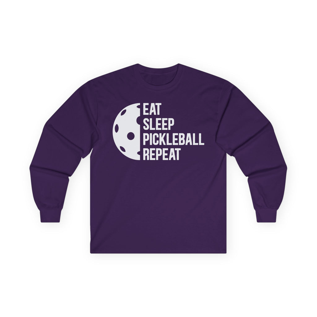 Eat Sleep Pickleball Repeat Cotton Long Sleeve Tee