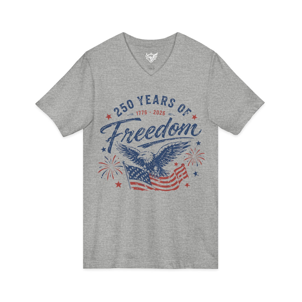 250 Years of Freedom Jersey Short Sleeve V-Neck Tee