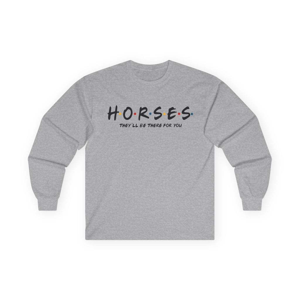 Horses, Friends Theme Cotton Long Sleeve Tee