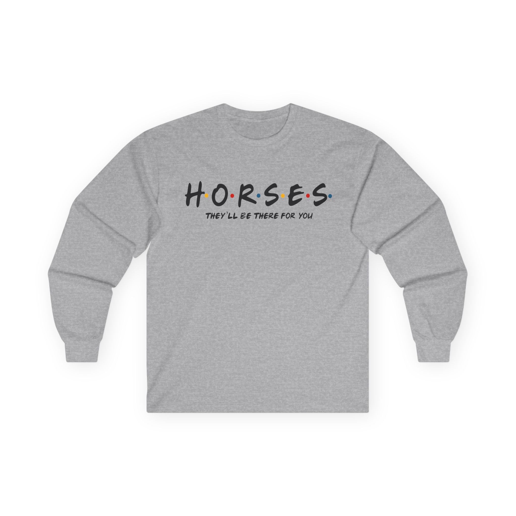 Horses, Friends Theme Cotton Long Sleeve Tee