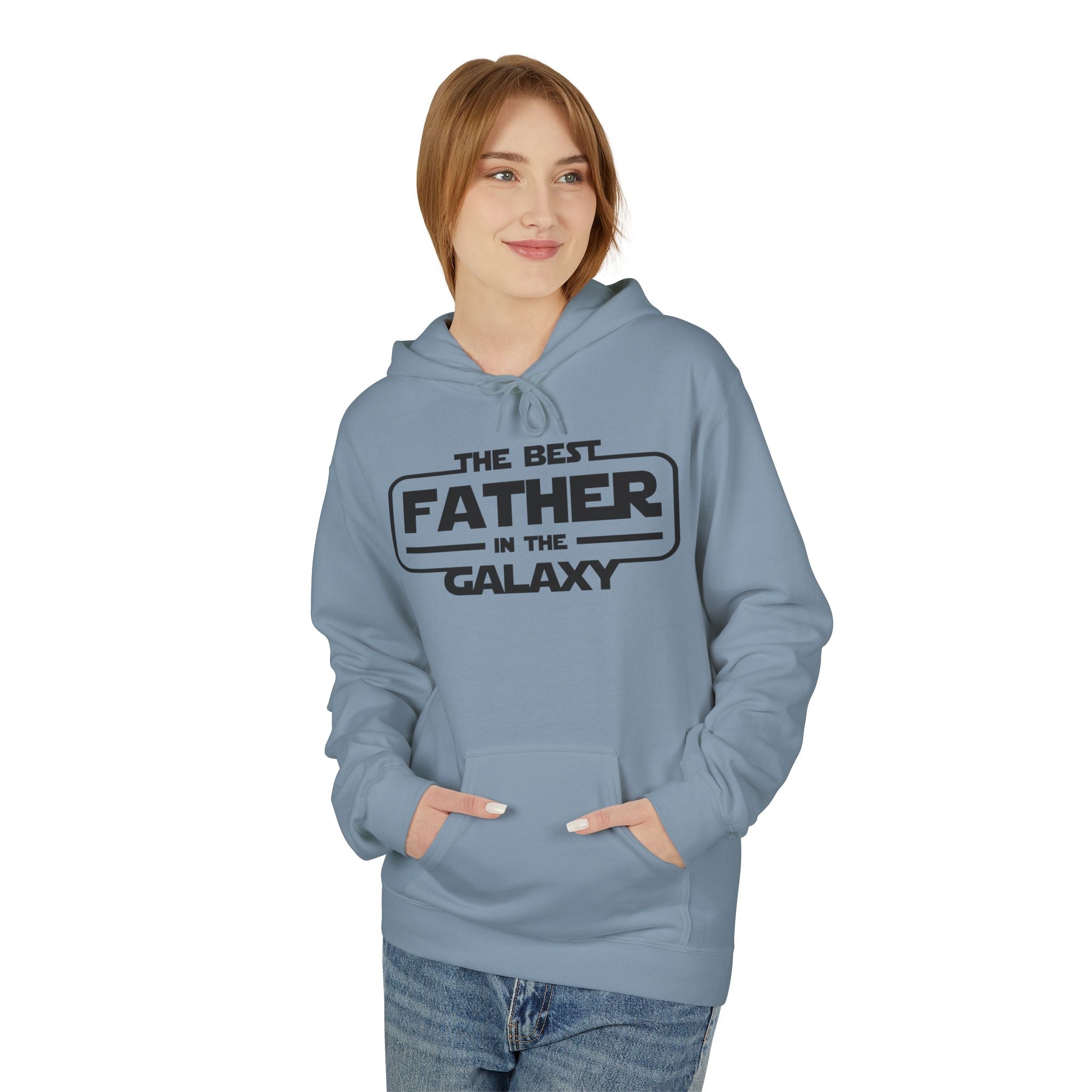 The Best Father in the Galaxy Midweight Softstyle Fleece Hoodie