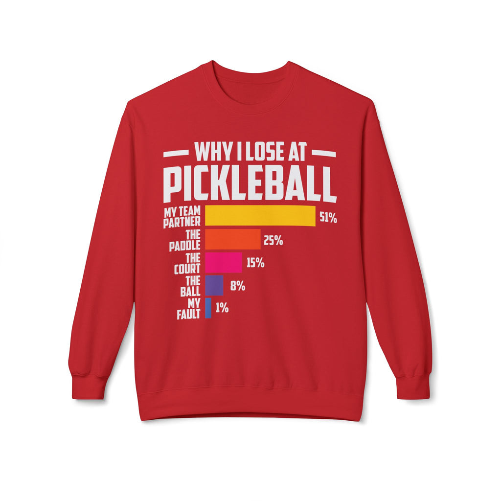 Why I Lose At Pickleball Midweight Softstyle Fleece Crewneck Sweatshirt