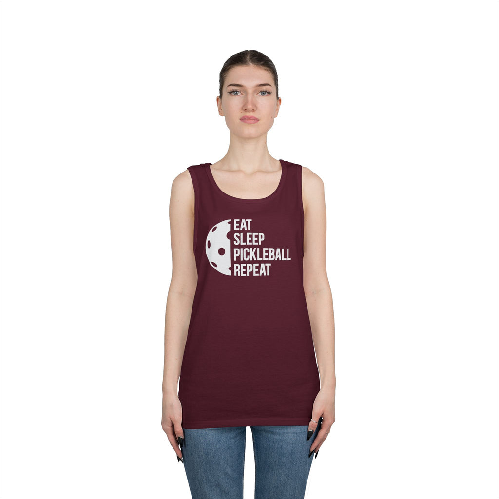 Eat Sleep Pickleball Heavy Cotton Tank Top