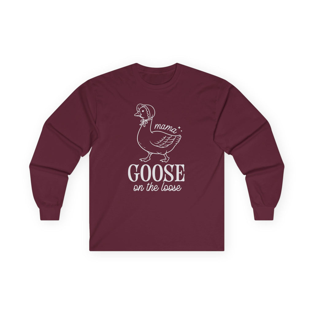 Mama Goose on the Loose Cotton Long Sleeve Tee