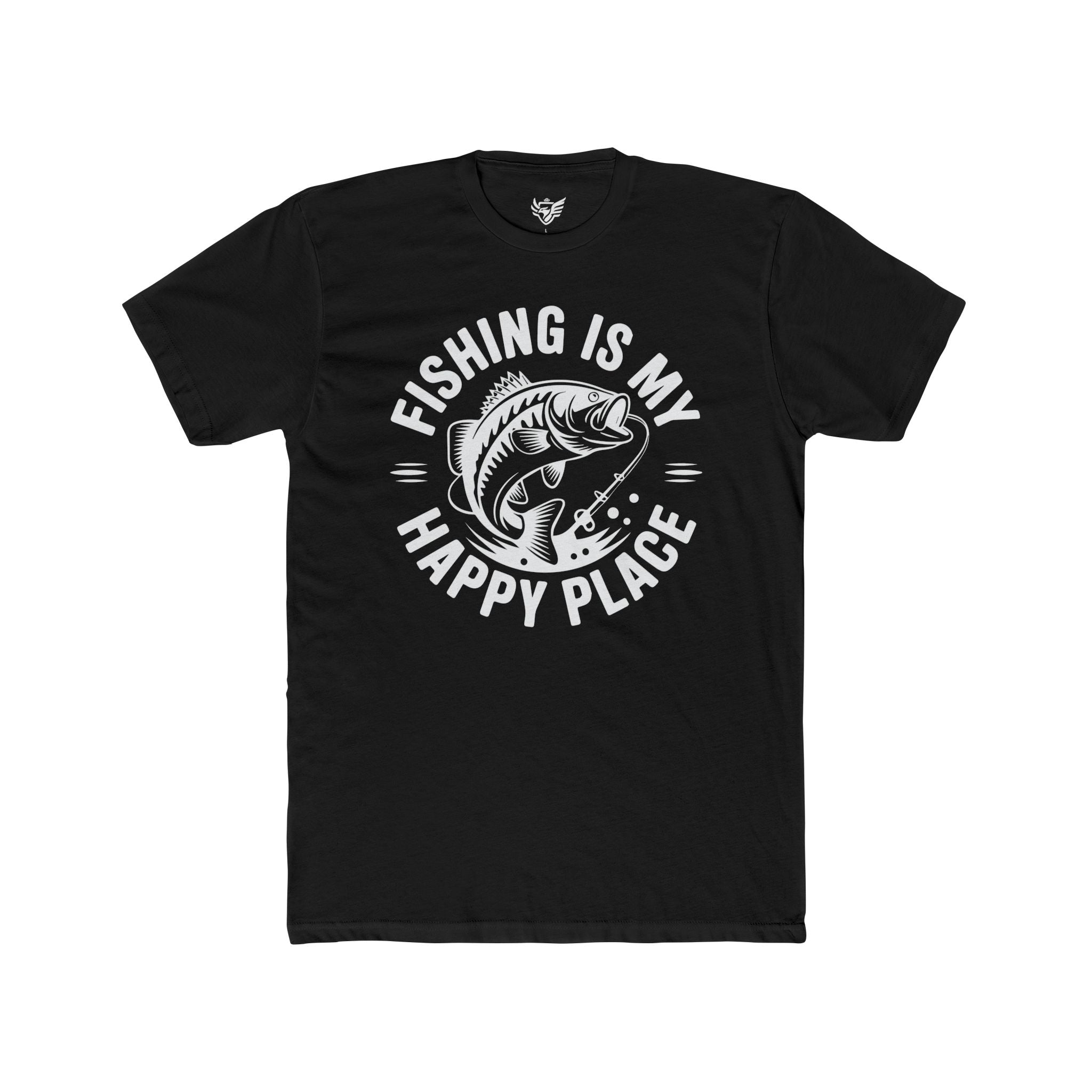 Fishing Is My Happy Place Cotton Crew Tee