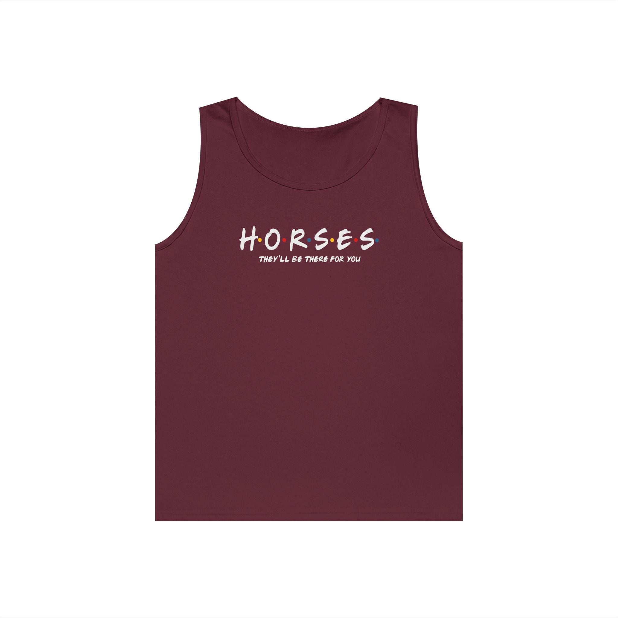 Horses, Friends Theme Heavy Cotton Tank Top