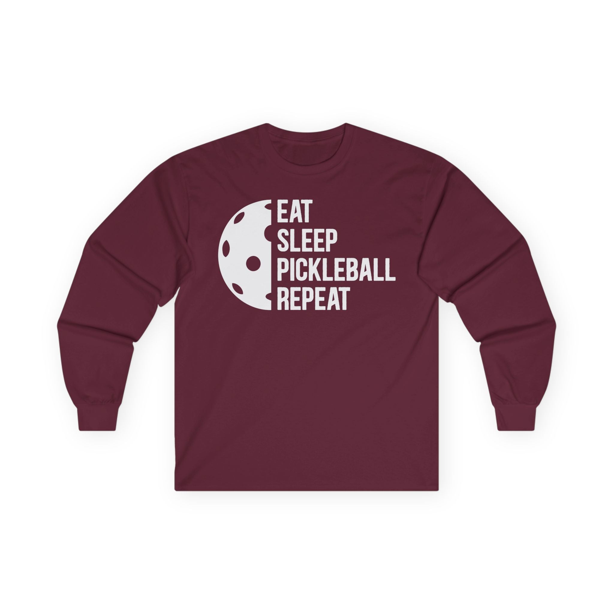 Eat Sleep Pickleball Repeat Cotton Long Sleeve Tee