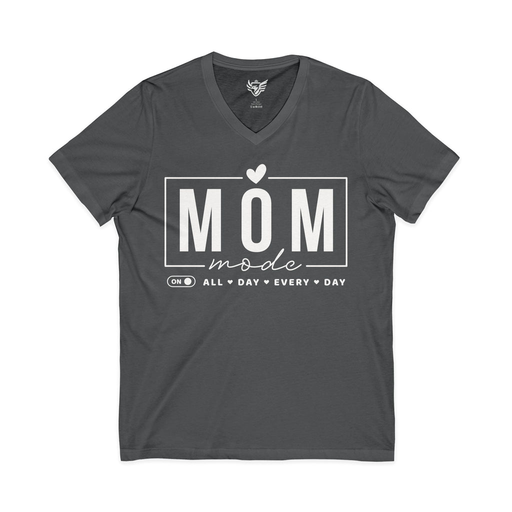 Mom Mode Jersey Short Sleeve V-Neck Tee