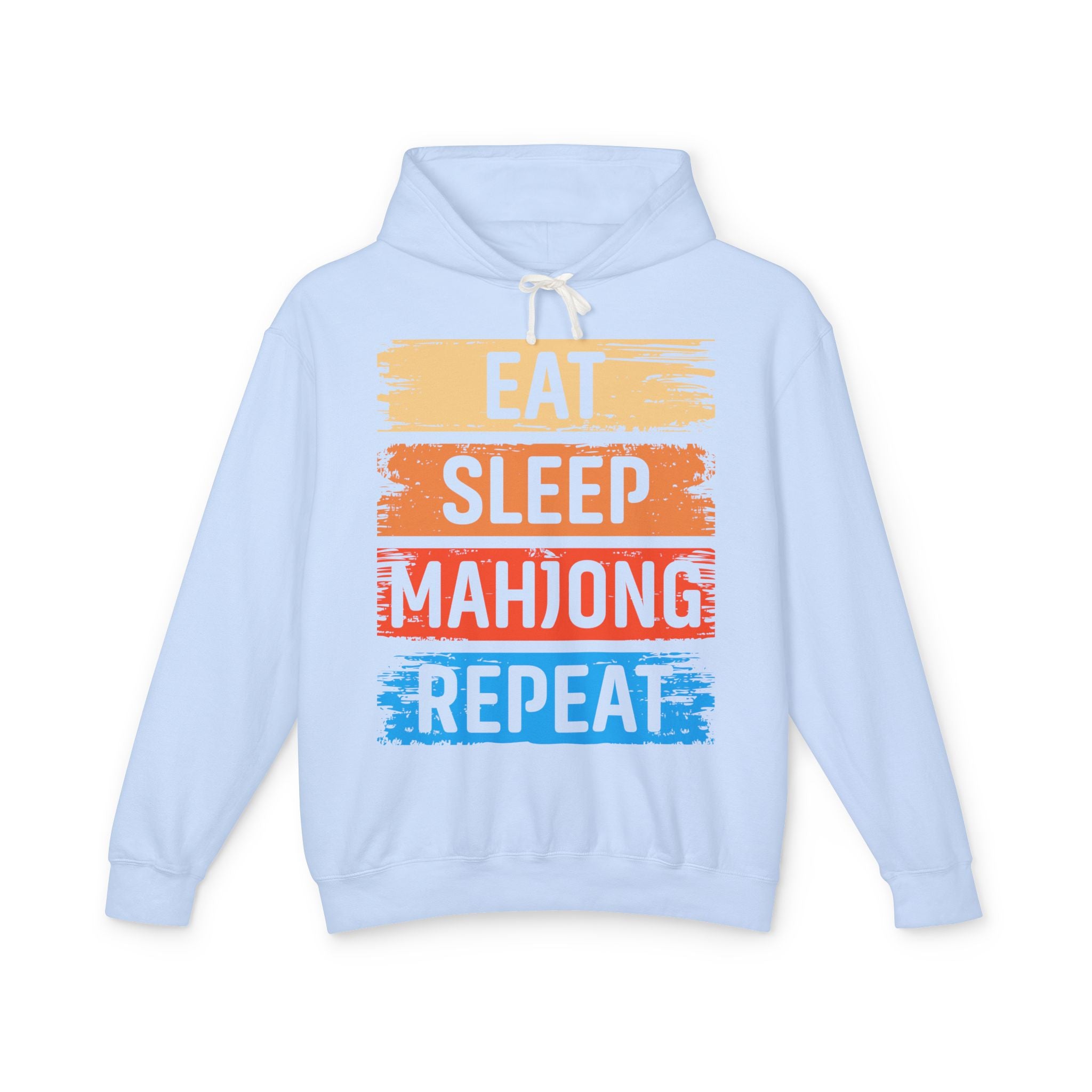 Eat Sleep Mahjong Repeat Lightweight Hooded Sweatshirt