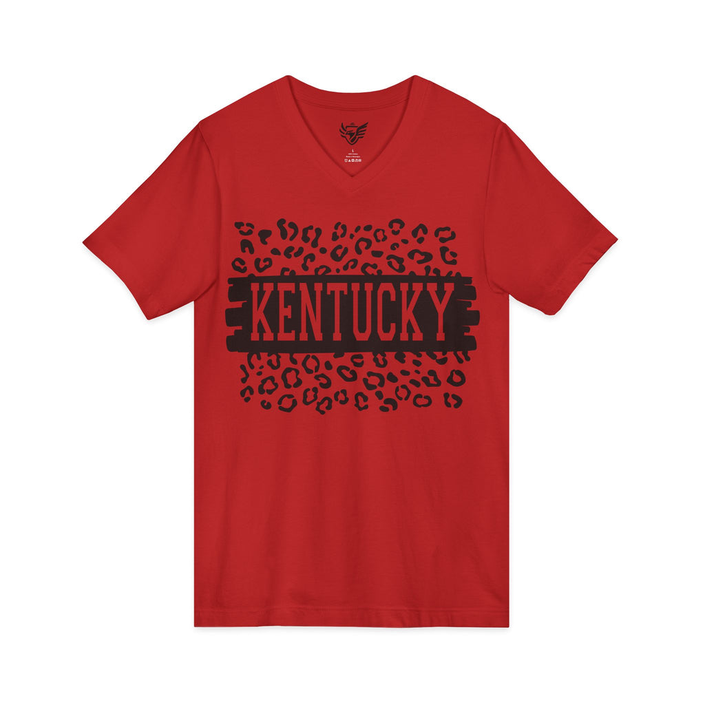 KY Leopard Jersey Short Sleeve V-Neck Tee