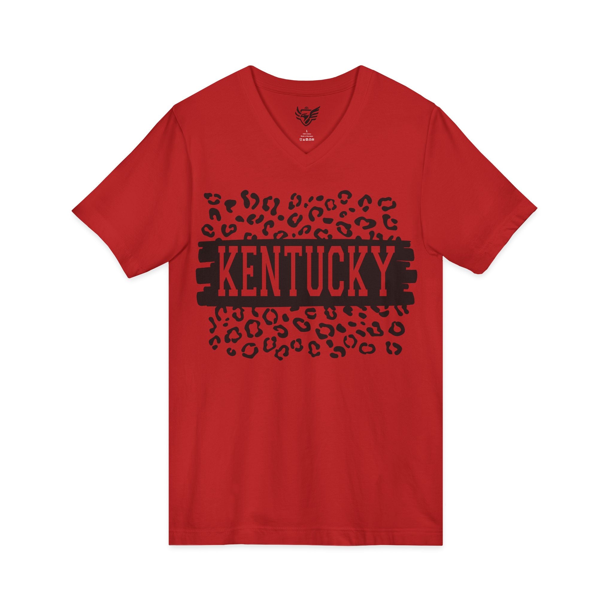 KY Leopard Jersey Short Sleeve V-Neck Tee