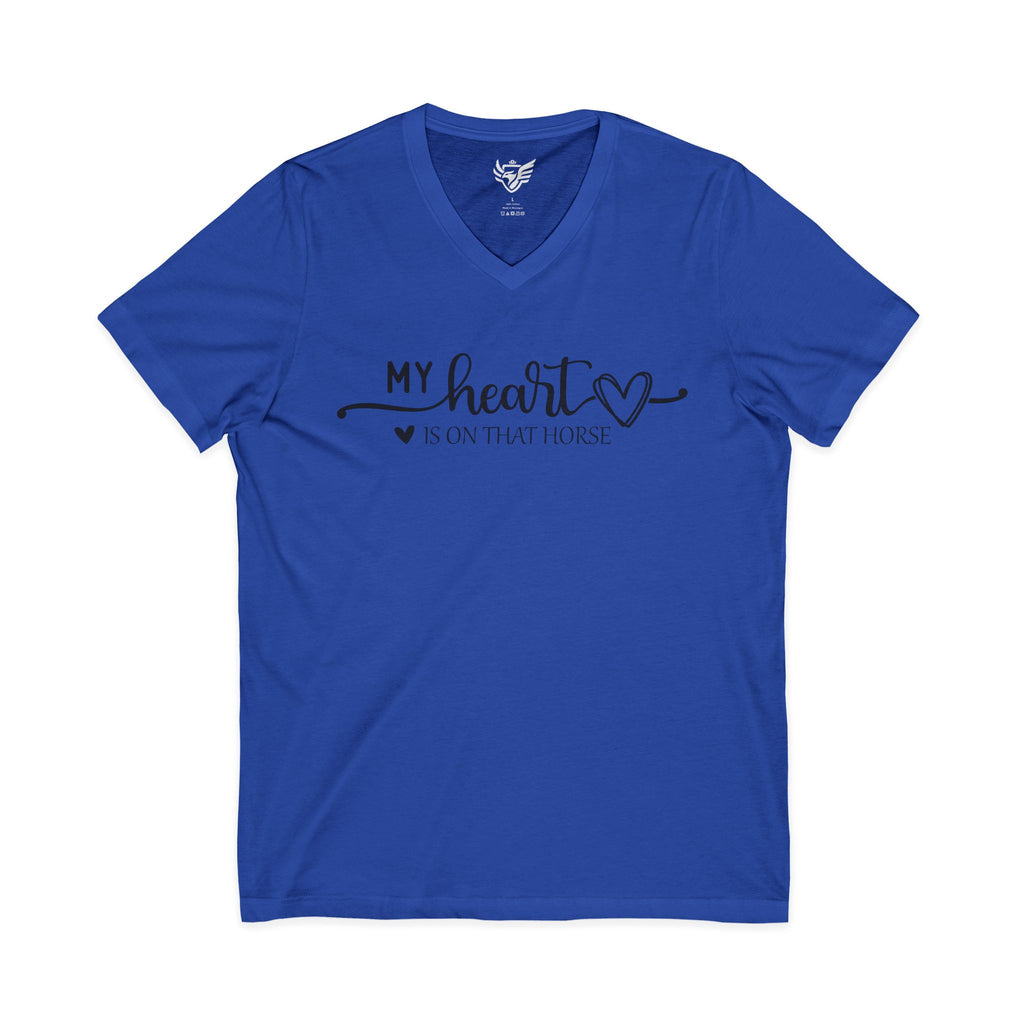 Heart on Horse Jersey Short Sleeve V-Neck Tee