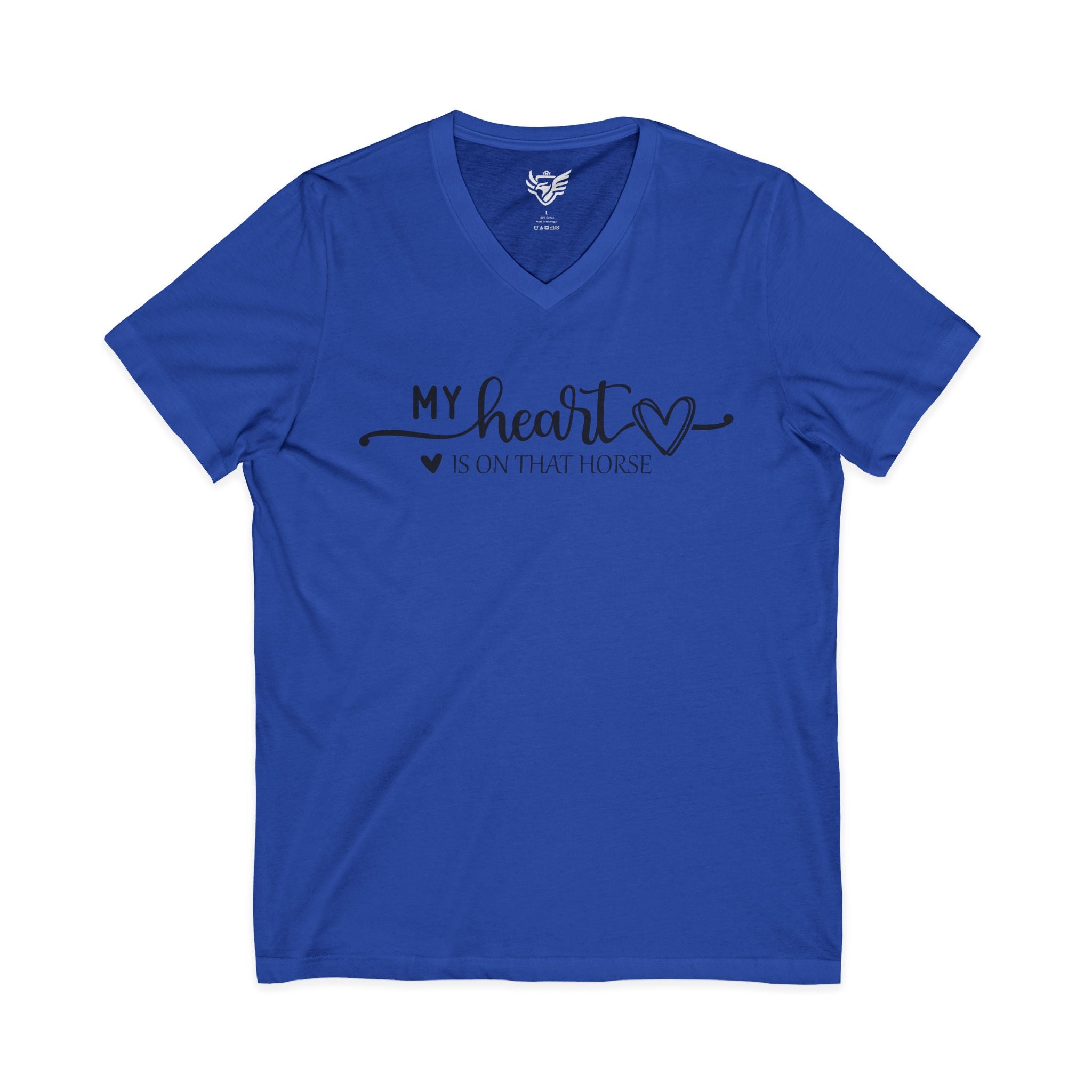 Heart on Horse Jersey Short Sleeve V-Neck Tee