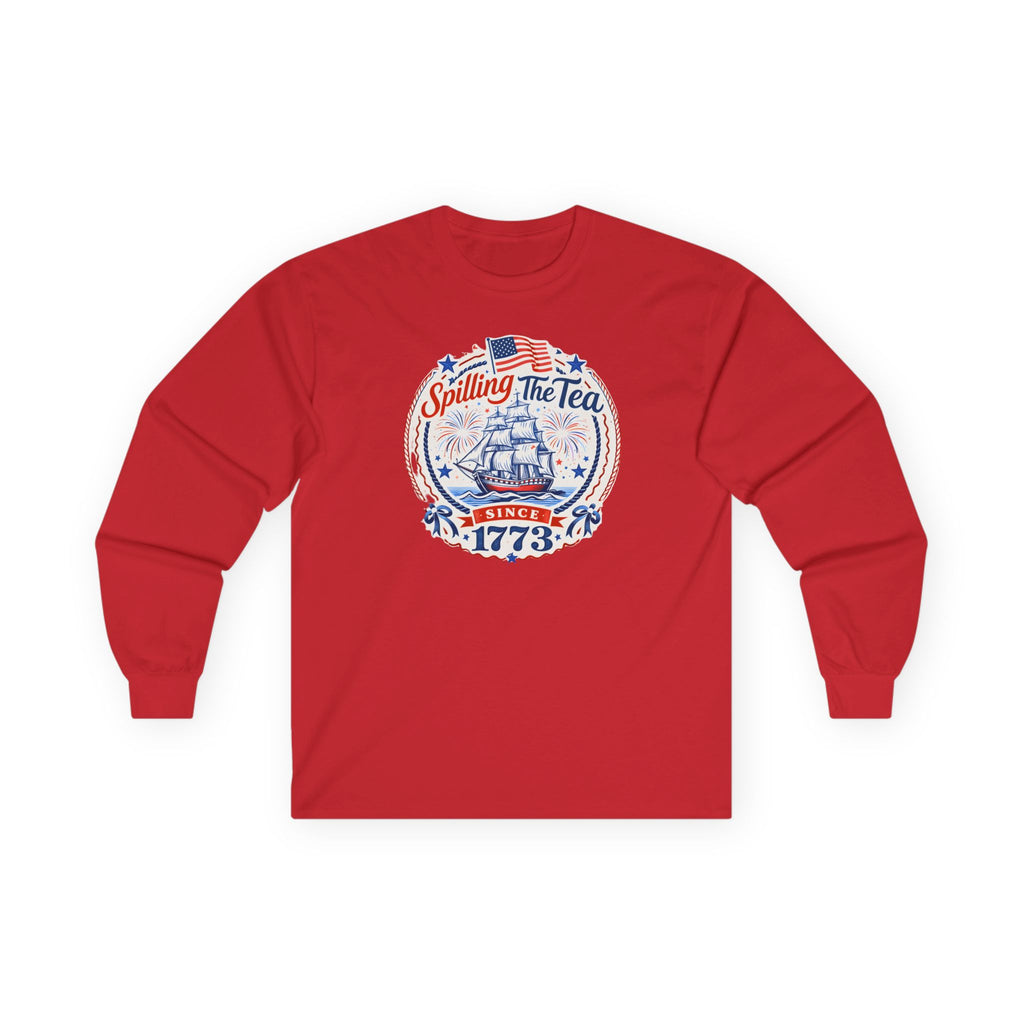 Spilling The Tea Cotton Long Sleeve Tee