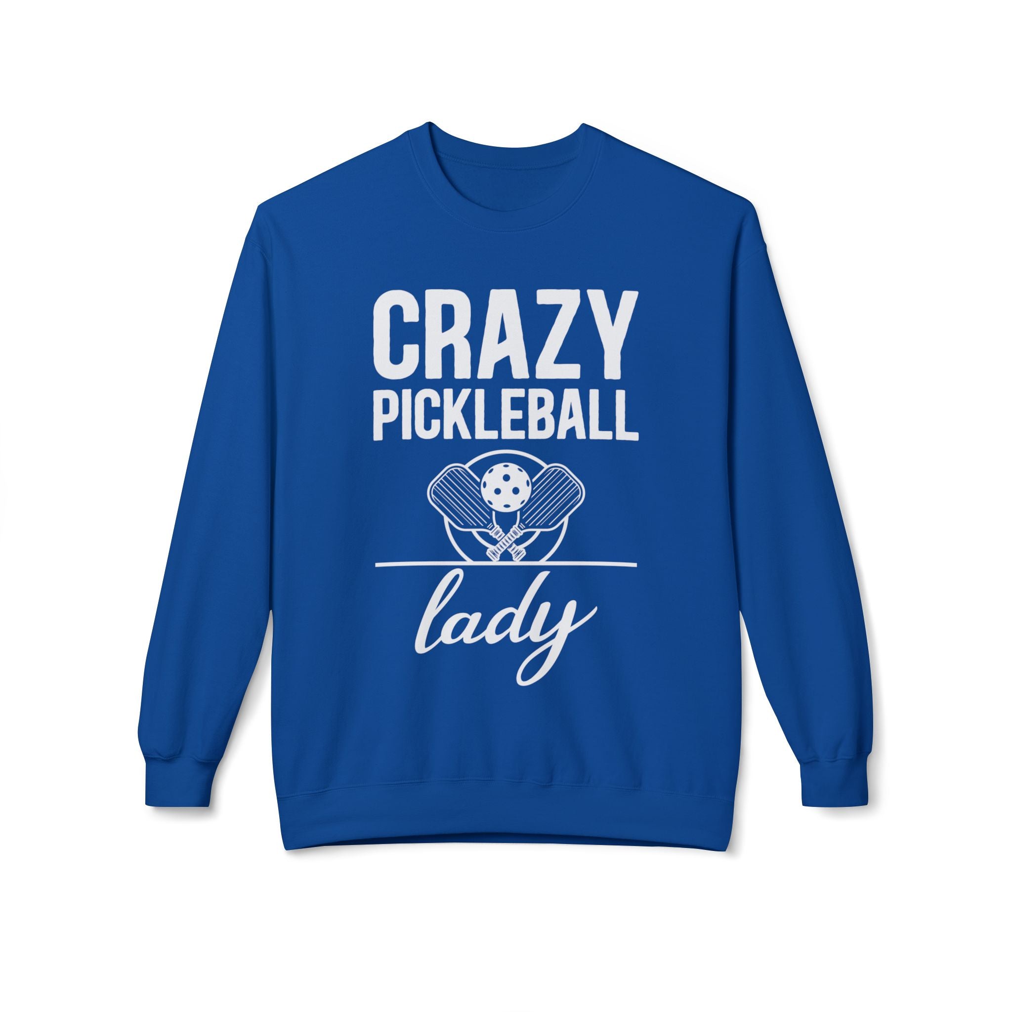 Crazy Pickleball Lady Midweight Softstyle Fleece Crewneck Sweatshirt