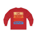 Eat Sleep Mahjong Repeat Cotton Long Sleeve Tee