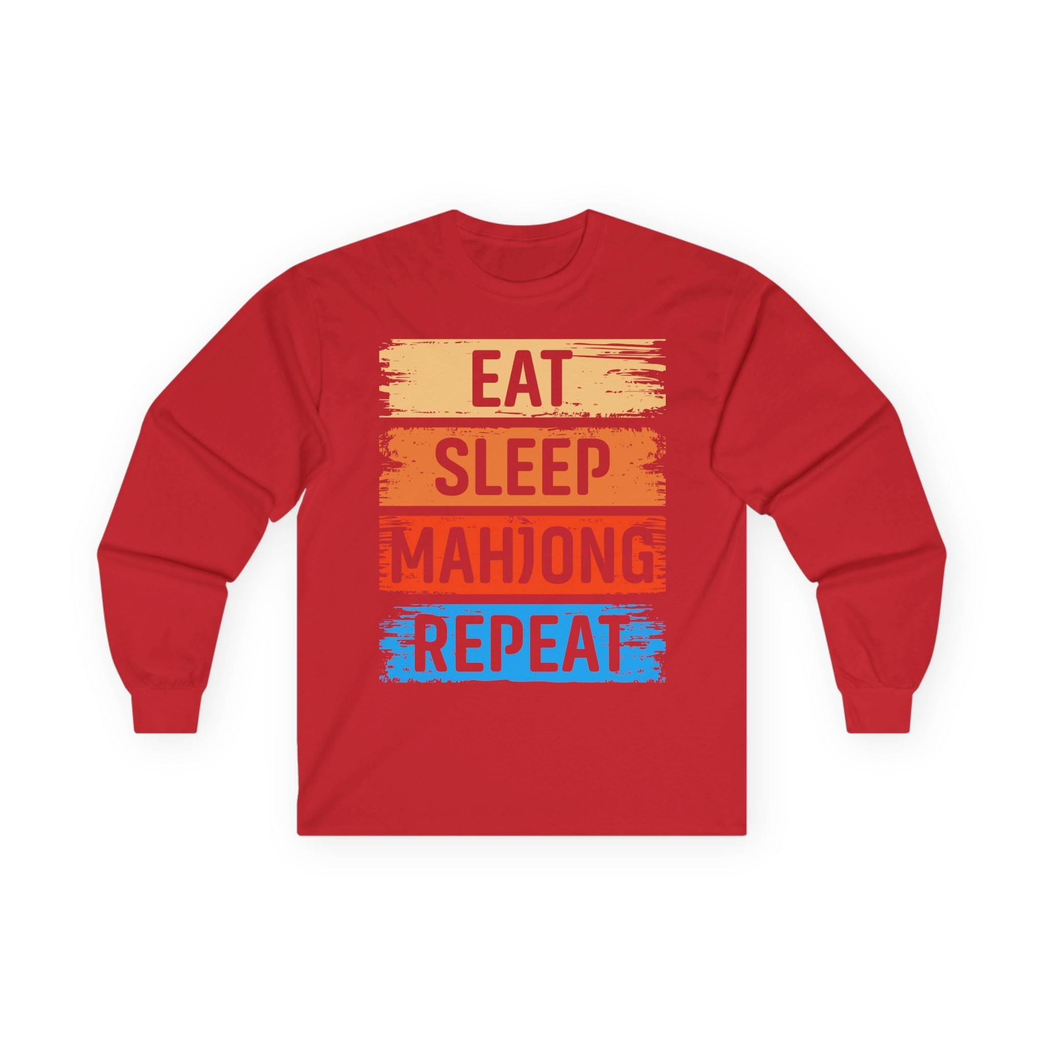 Eat Sleep Mahjong Repeat Cotton Long Sleeve Tee