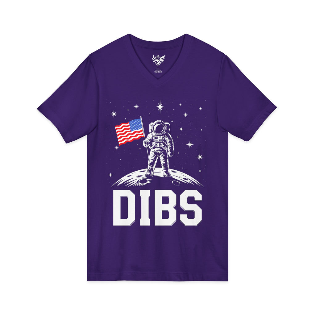 DIBS on the Moon Jersey Short Sleeve V-Neck Tee