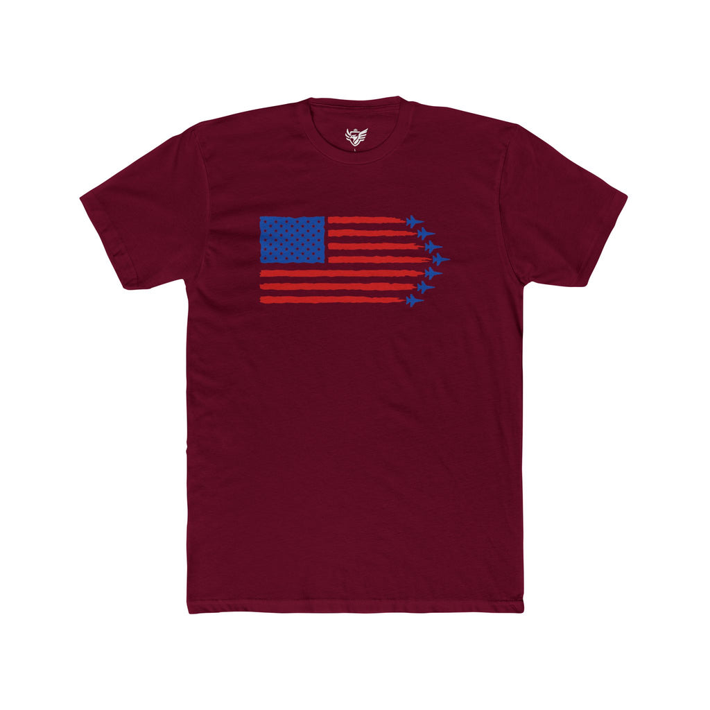 USA Jet Flag Cotton Crew Tee